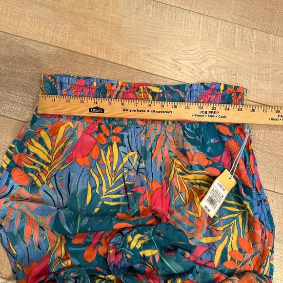 Kona Sol Women Multicolored Tropical Print Swim Cover Pants L12-14 Lightweight - Picture 5 of 6